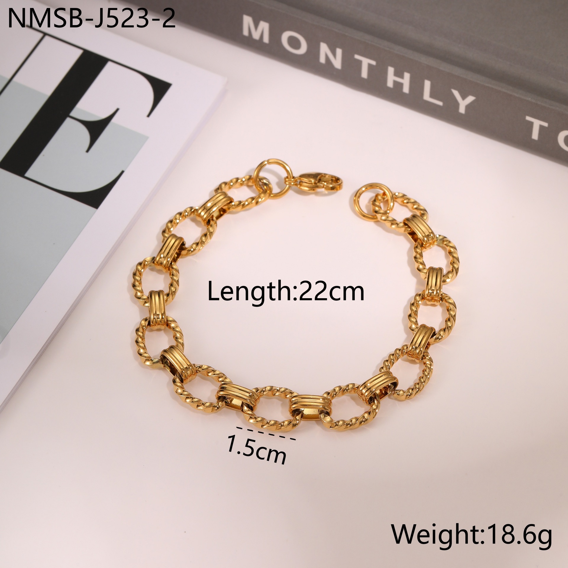 NMSB-J523-2 gold bracelet 