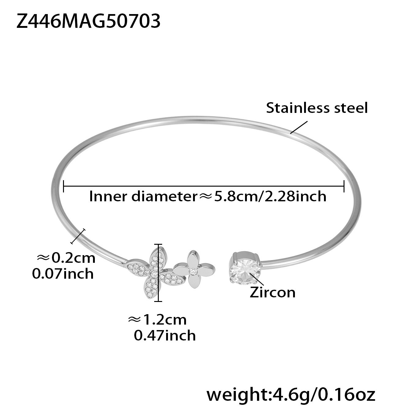 Z446-Steel Color Zircon Bracelet Picture2