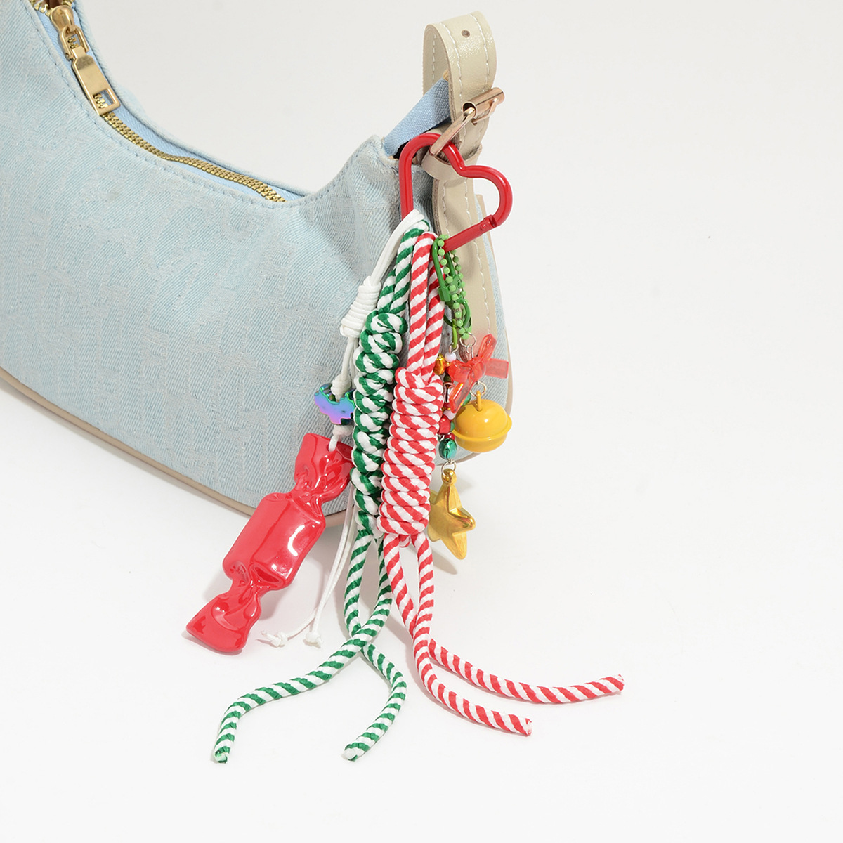 1 Piece Cute Heart Bow Knot Christmas Bag Charm Picture4
