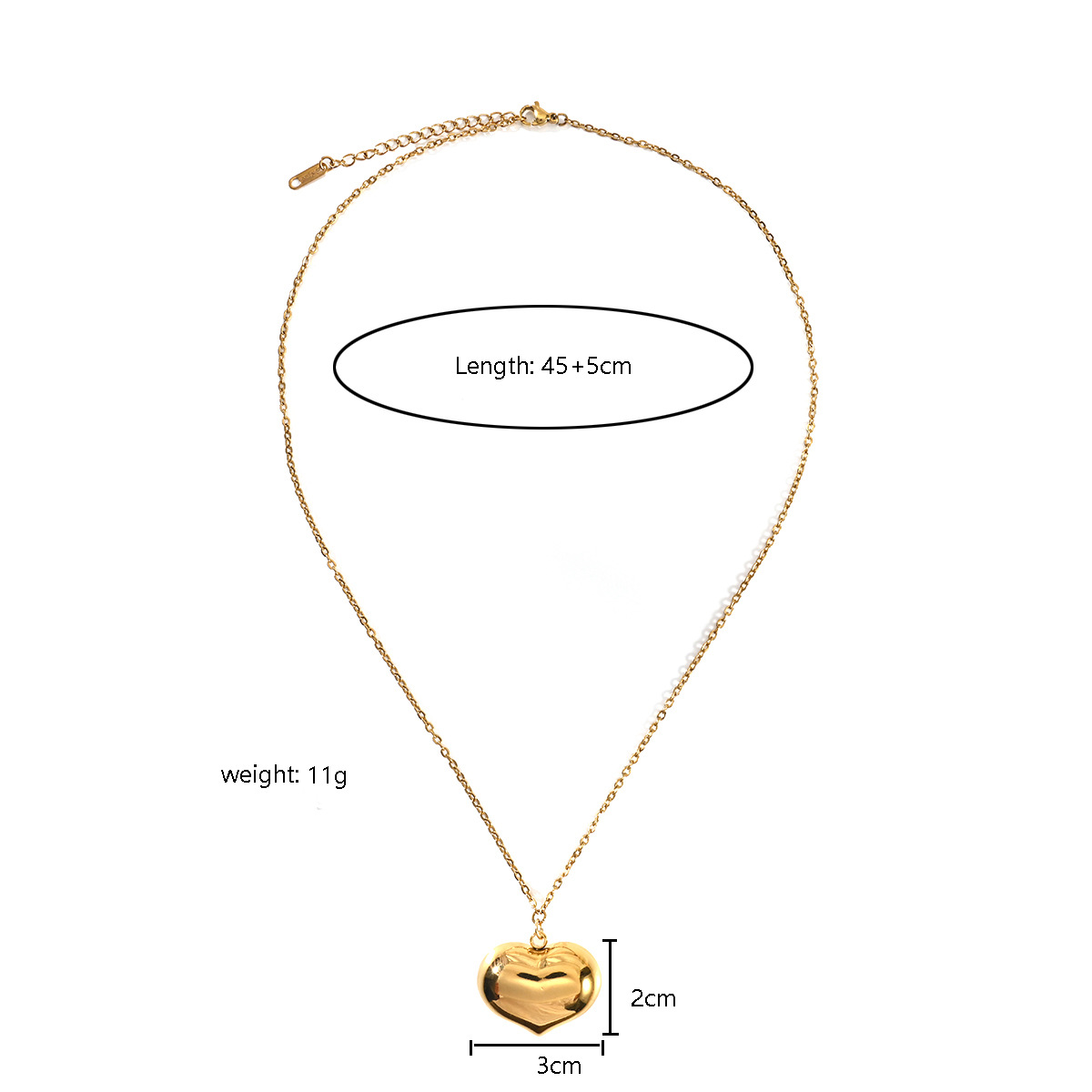 1 Piece Retro Heart Natural Stones Gold Color Beaded Necklace 