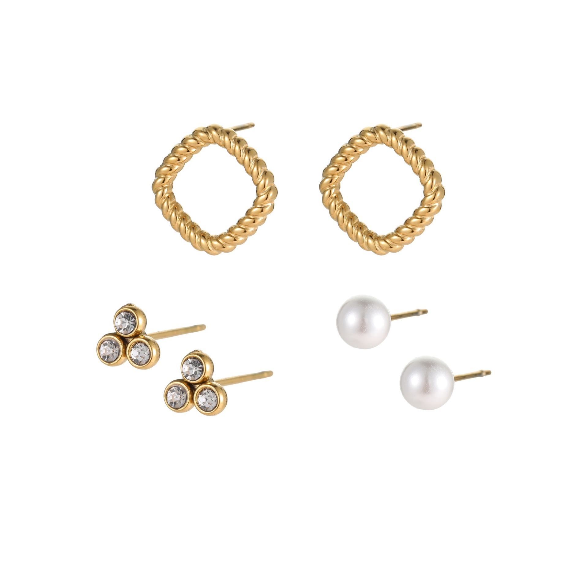 1 Pair Simple Series Classic Cartoon Stainless Steel  Gold Color  Women's Stud Earrings h5 Picture5