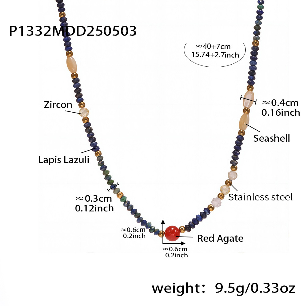 1 Piece Classic Series Elegant Beads Natural Stones Women's Beaded Necklaces Picture2