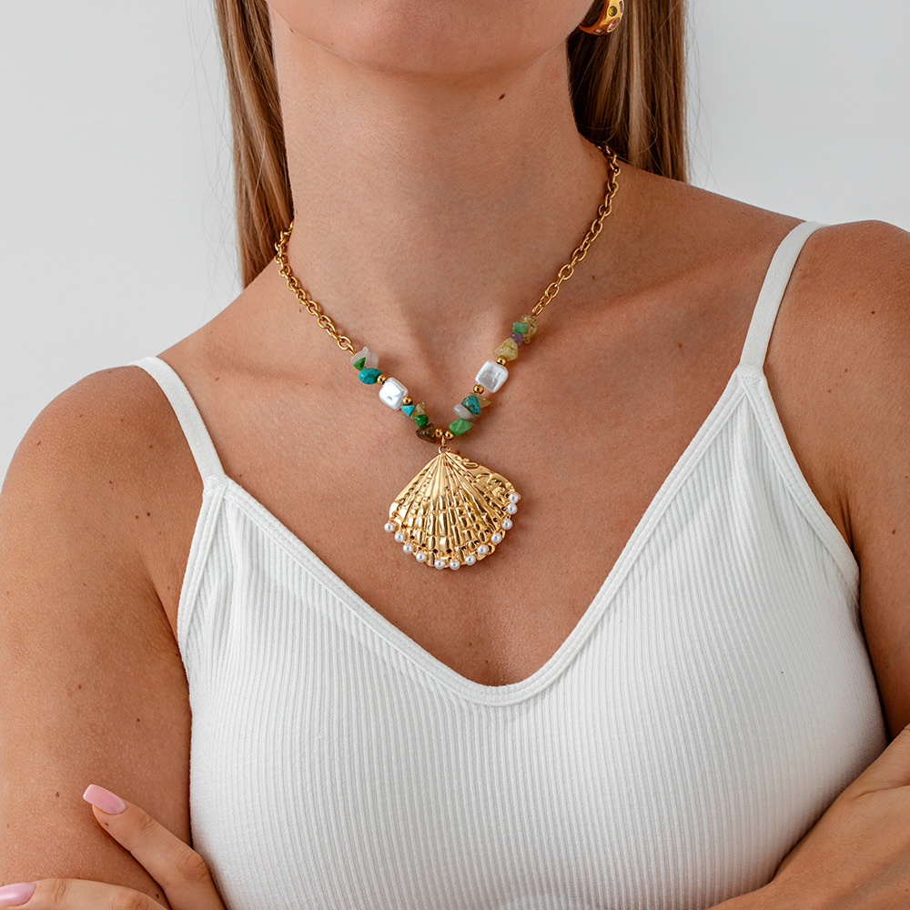 1 Piece  Vacation Turtle Stainless Steel  Gold Color  Women's Pendant Necklaces