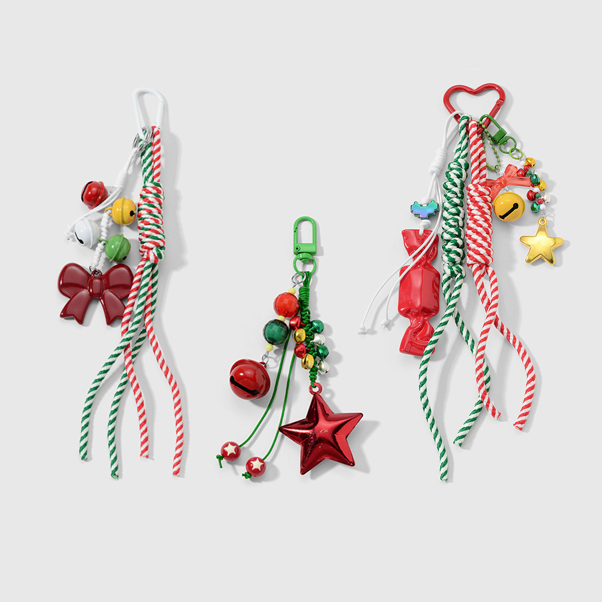 1 Piece Cute Heart Bow Knot Christmas Bag Charm