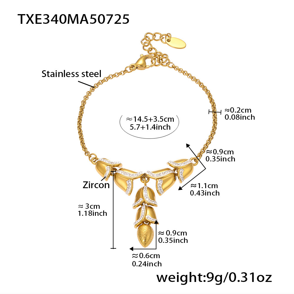 TXE340-Bracciale con campanella in oro 14,5+3,5 cm Immagine3