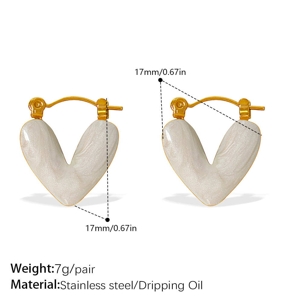 EH62WEG white enamel earrings Picture3