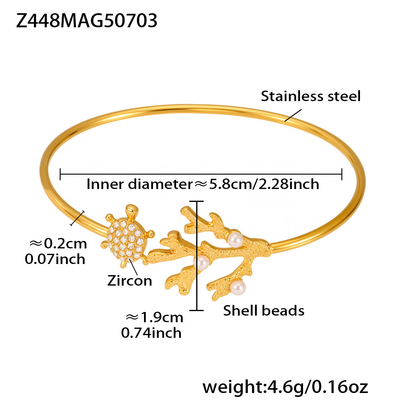 Z448-Gold Zircon Bracelet Picture4