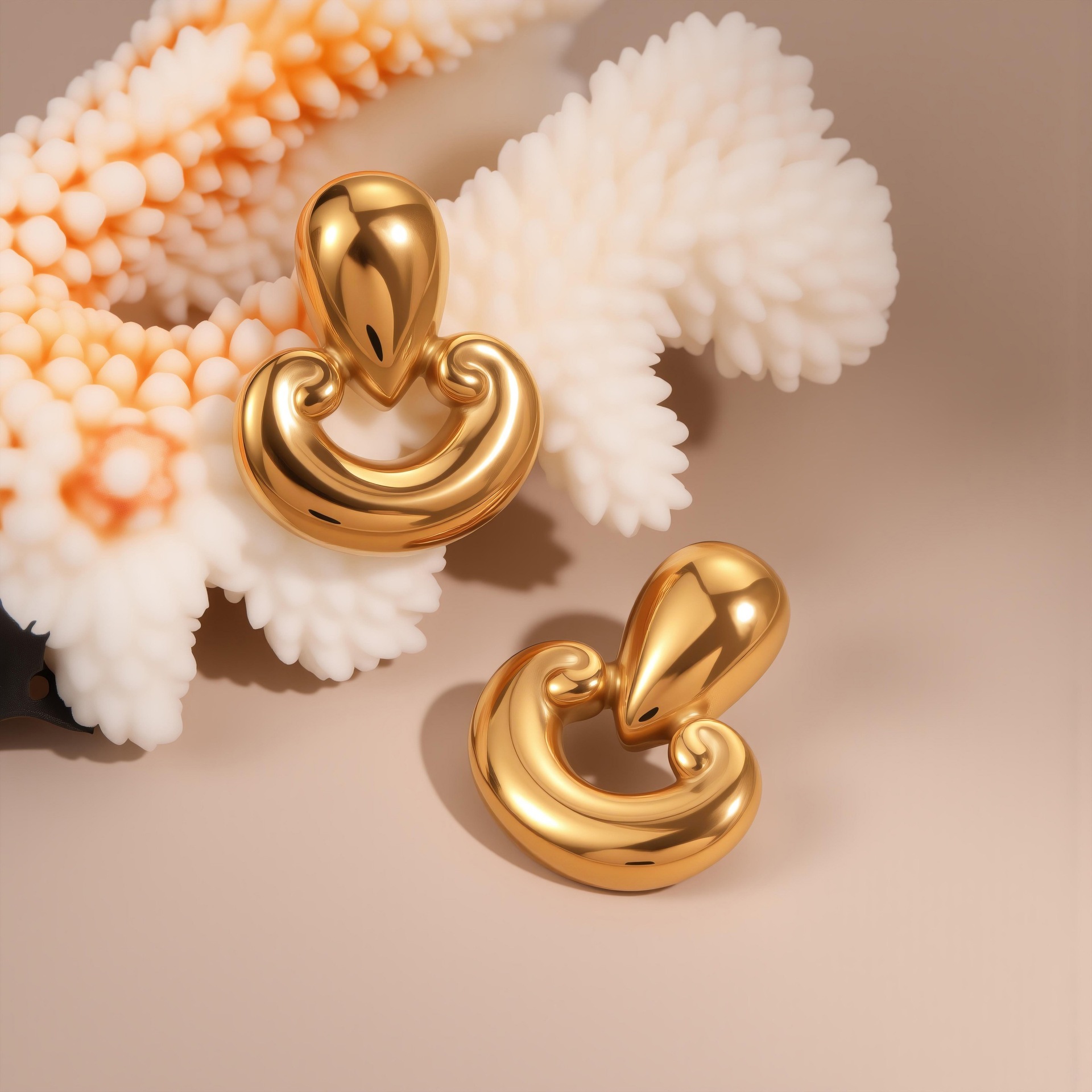 1 Pair Elegant Droplet Mixed Color Stainless Steel Women's Stud Earrings Picture3