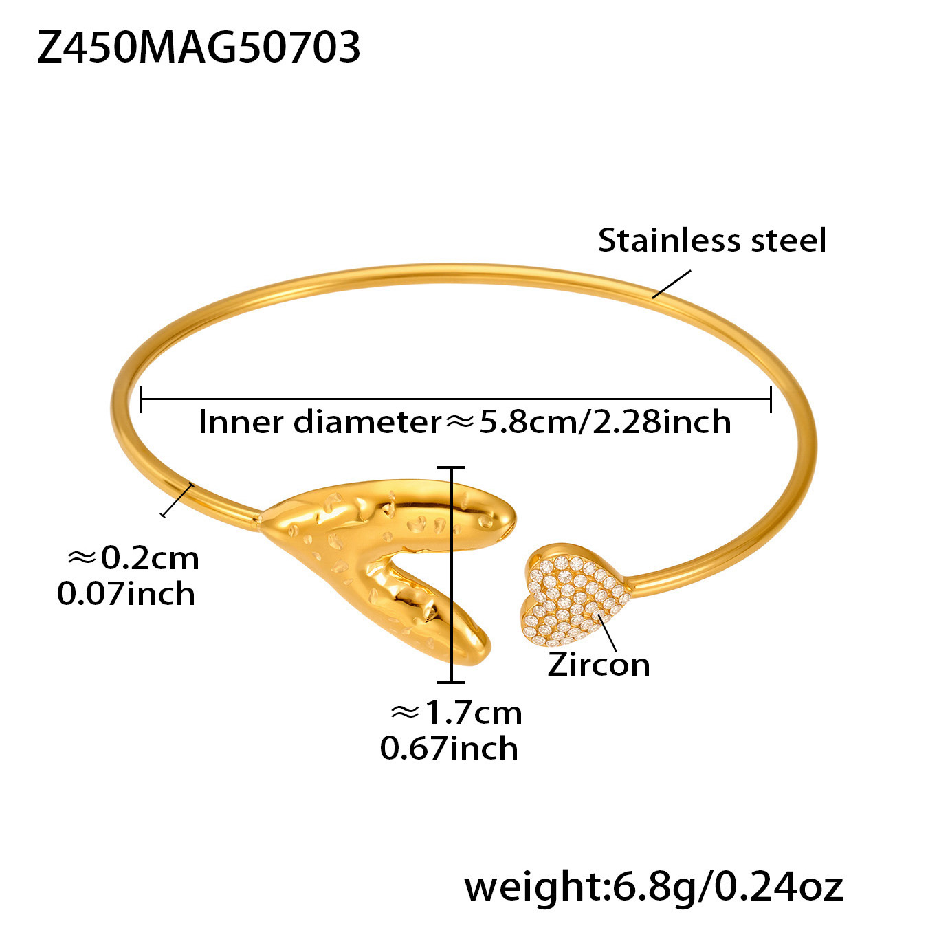 Z450-Gold Zircon Bracelet Picture6