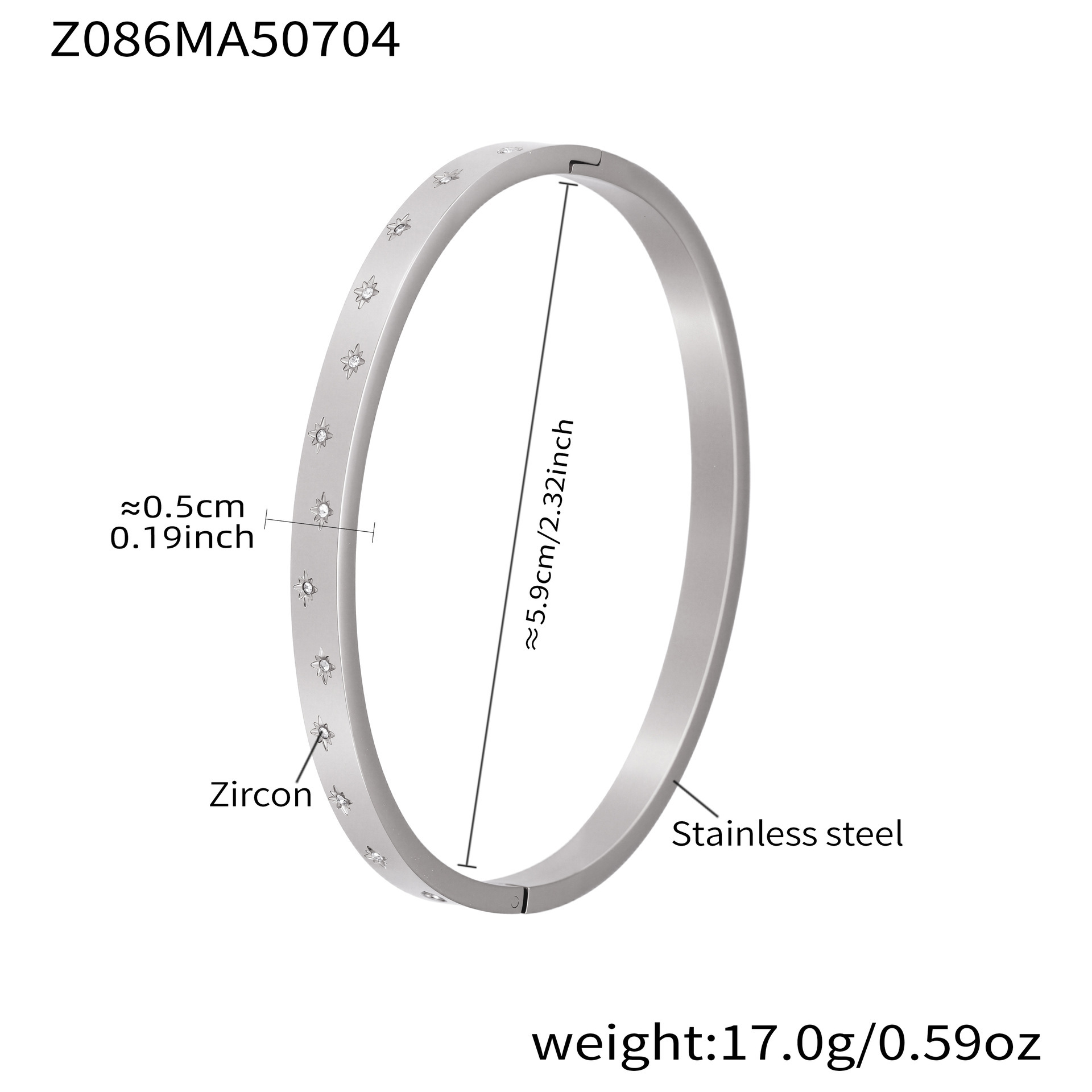 Z086-Steel Color Zircon Bracelet Picture6