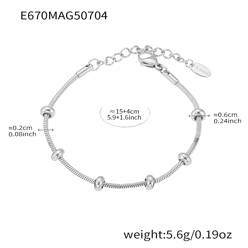 E670-Steel Color Clip Bead Bracelet 15+4cm Picture18