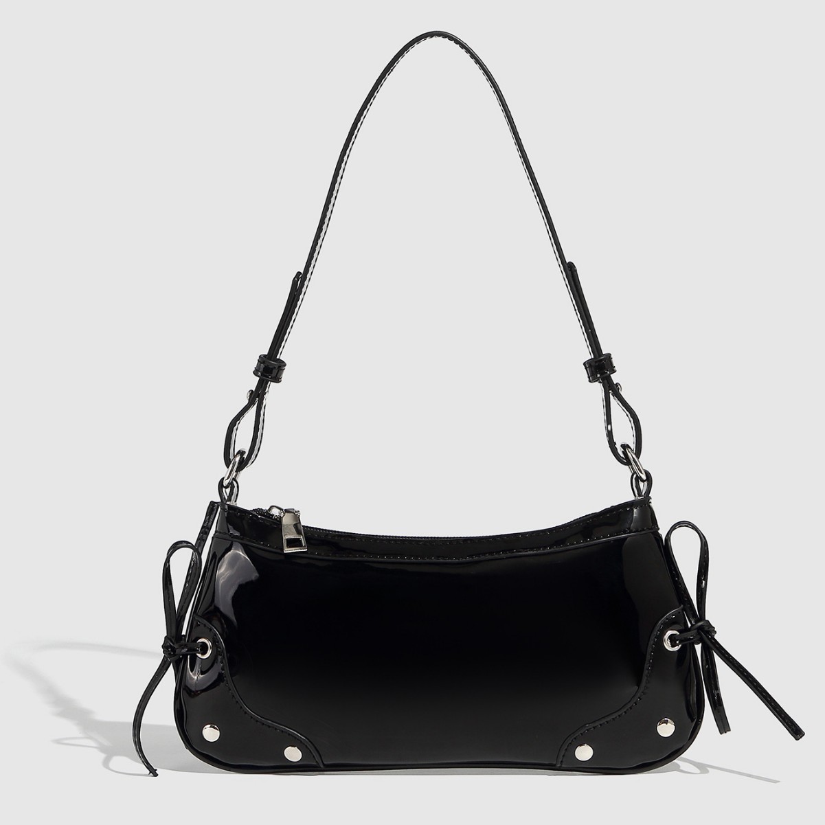 1 pieza de bolsos de mano de mujer de PU de color sólido elegantes de serie simple