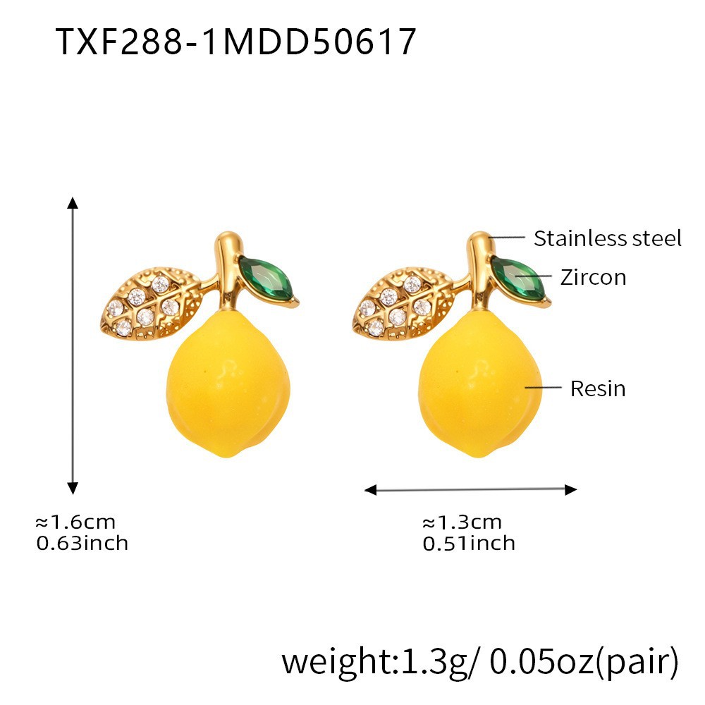 TXF288-1 Lemon White Diamond Earrings Picture3