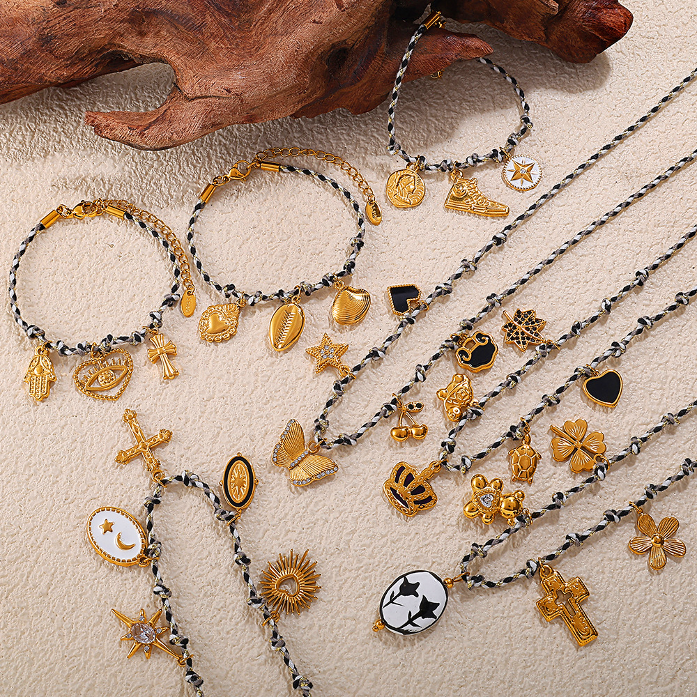 Stainless Steel Gold Color DIY Pendant Necklace Set 2