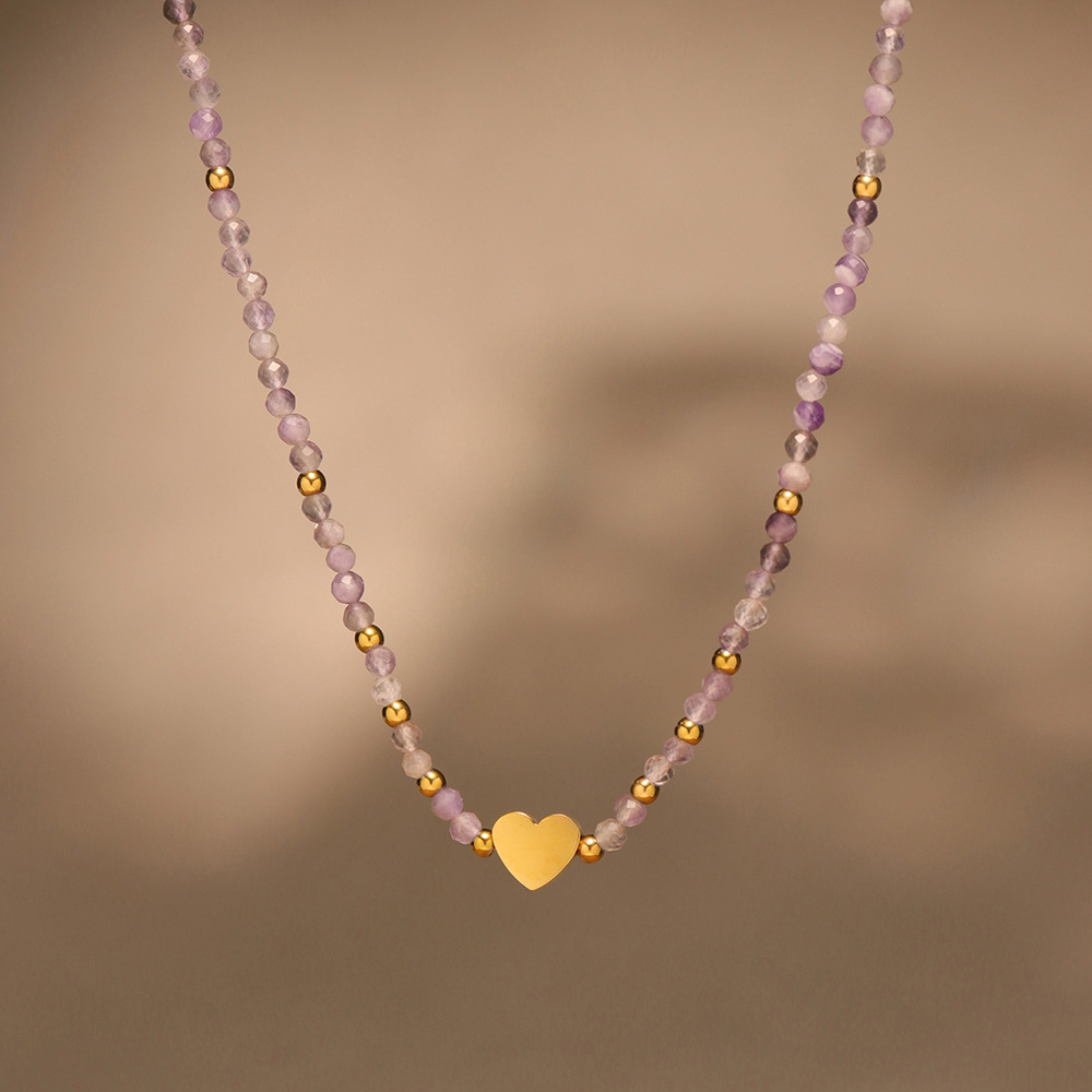 1 Piece Gorgeous Beads Stainless Steel Gold Color Women's Beaded Necklaces Picture3