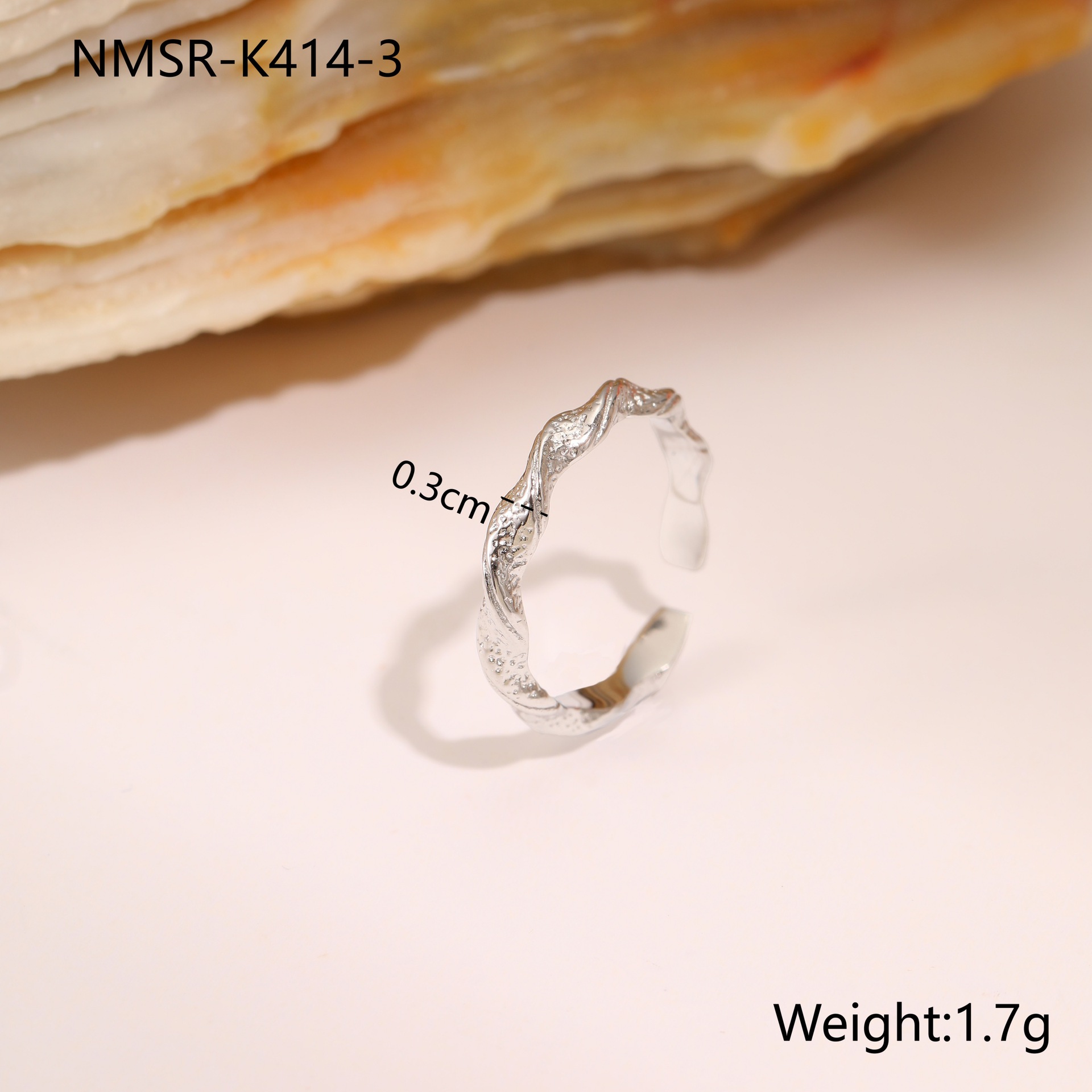 NMSR-K414-3 Steel Twisted Rope Ring/One Size Picture2