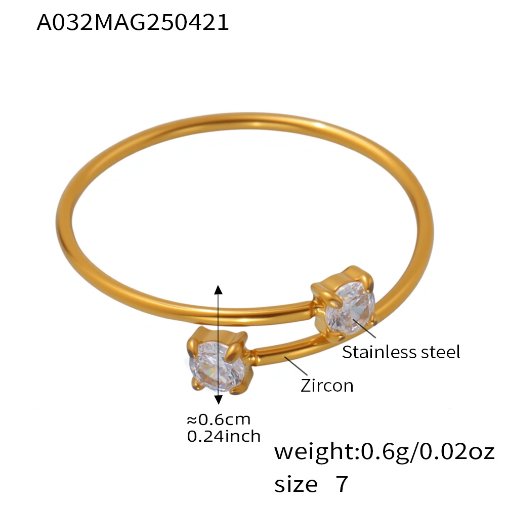 A032-Gold 5A Zircon Ring/No.7 Picture11