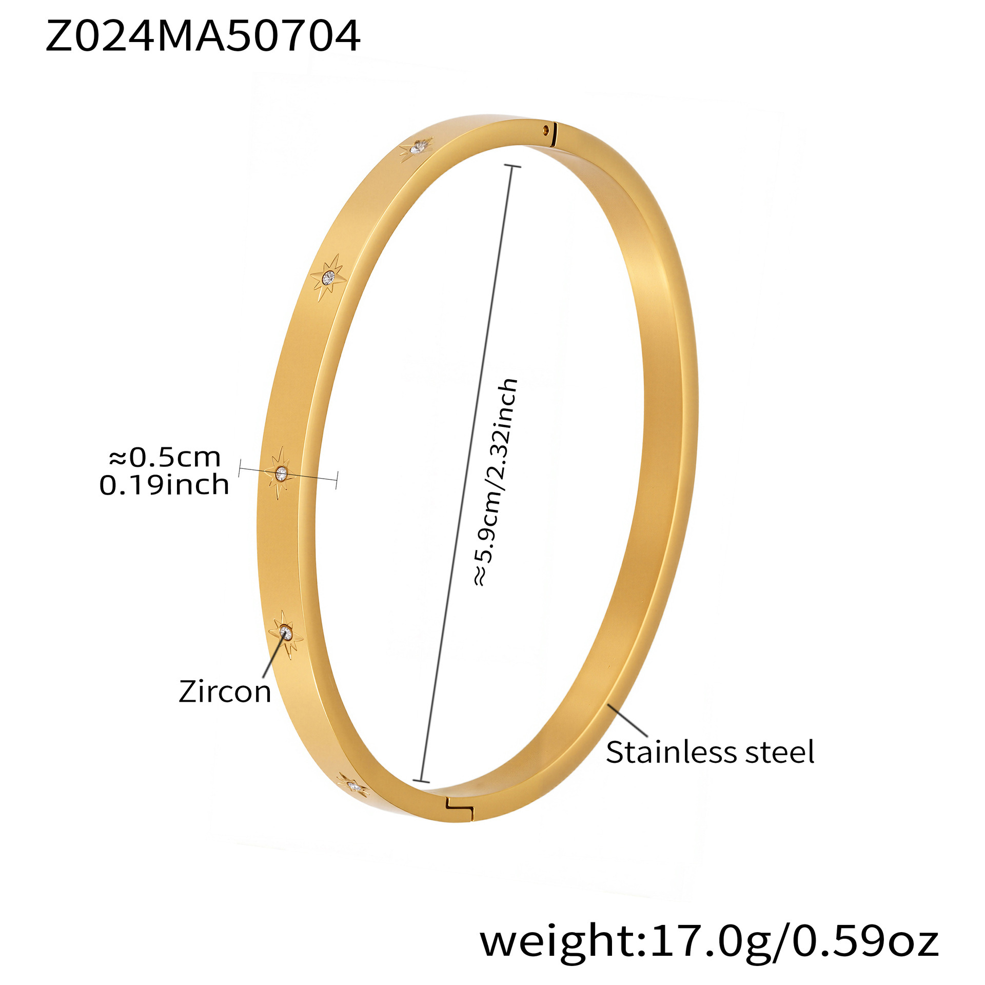Z024-Gold Zircon Bracelet 