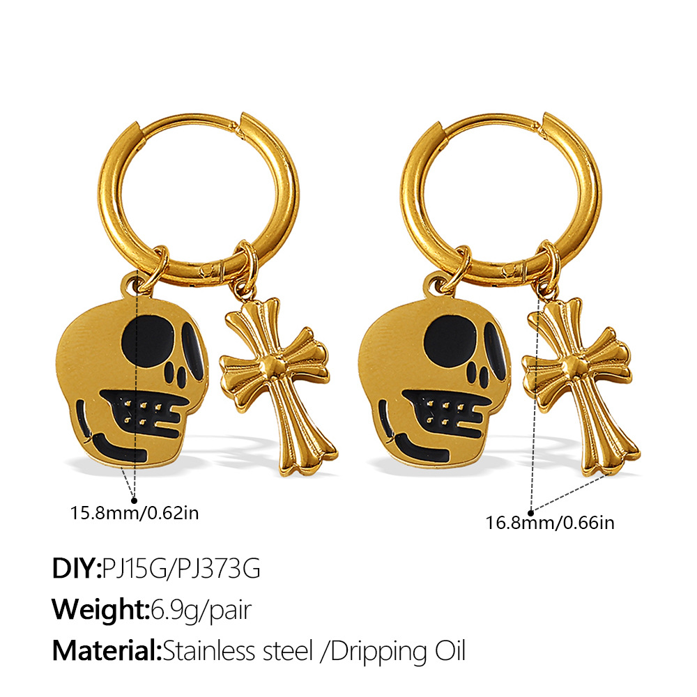 1 Pair Halloween Stainless Steel Drop Earrings 