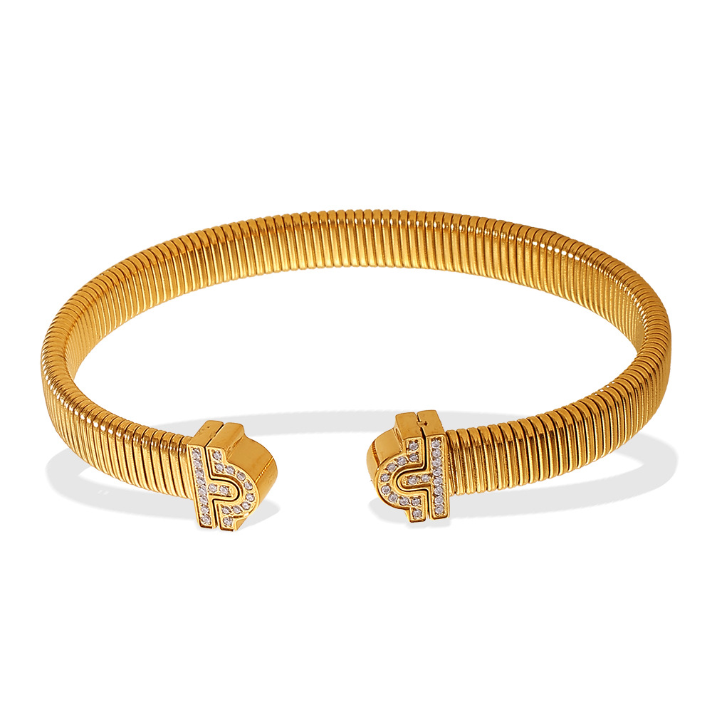 1 Piece Stainless Steel Gold Color Cuff Bangle h5 Picture5