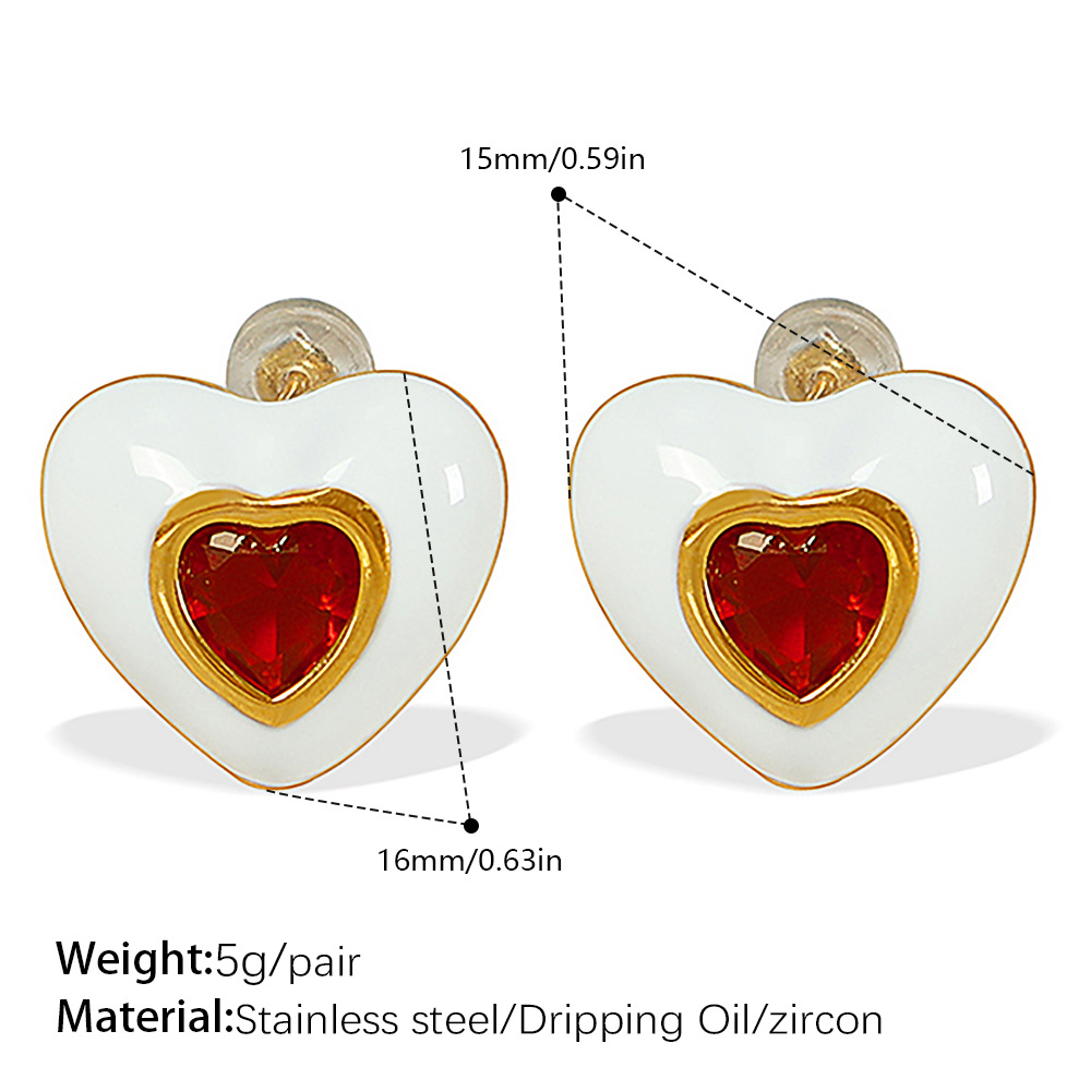 EH129R Red Zirconium Earrings Picture5