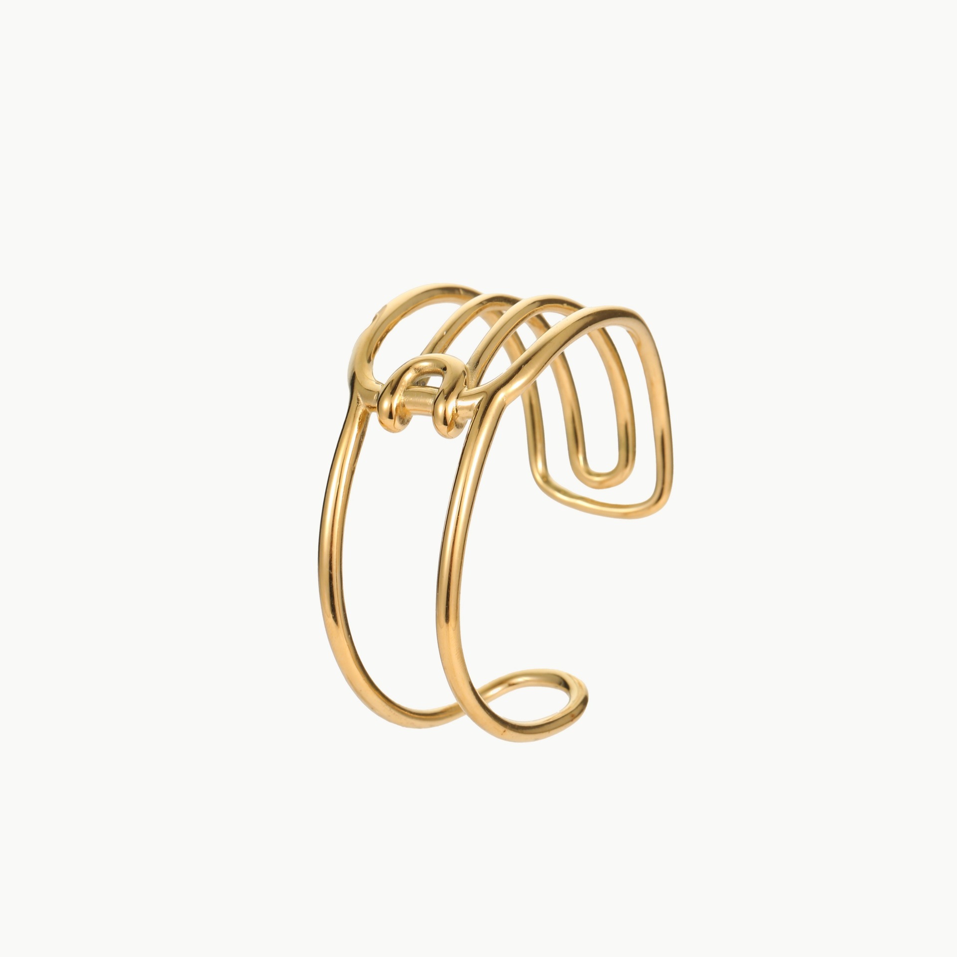 1 Piece Luxurious Series Elegant Heart Stainless Steel Cuff Bracelets Picture5