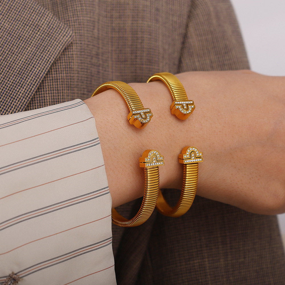 1 Piece Stainless Steel Gold Color Cuff Bangle Picture4