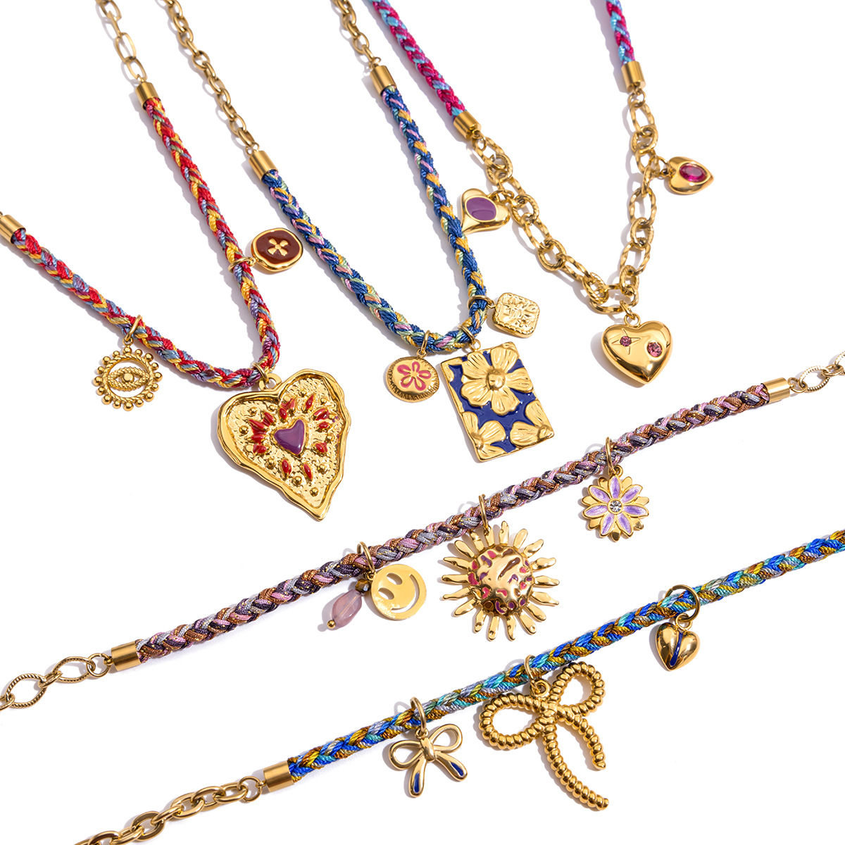 1 collar colgante lujoso de acero inoxidable brillante de color dorado para mujer Imagen8