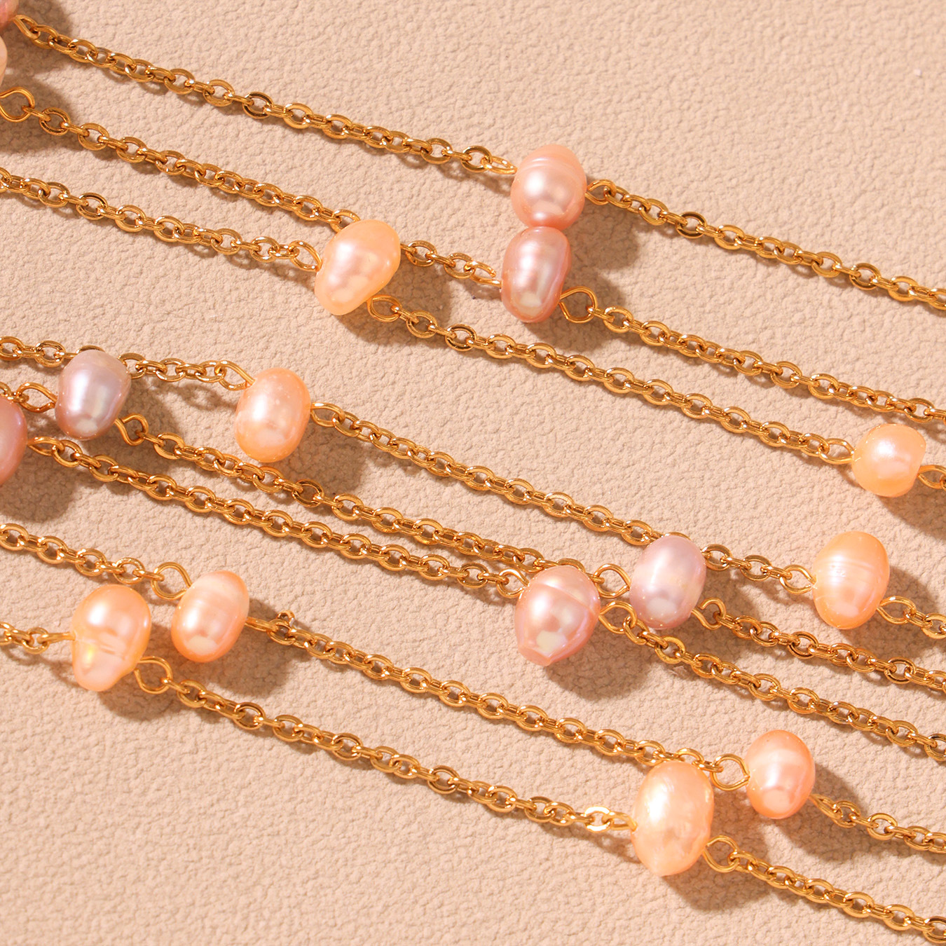 1 Piece Classic Irregular Pearl Shape Stainless Steel Gold Color Women's Chain Necklaces Picture4