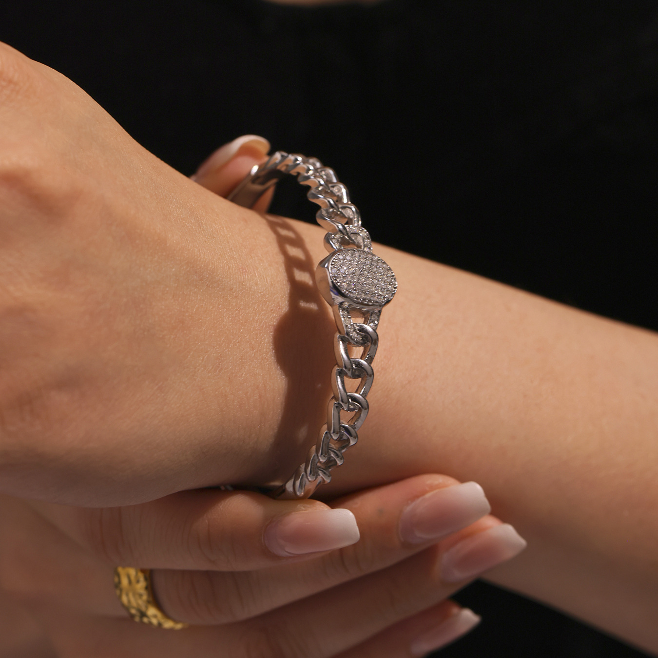 1 Piece Luxurious Series Oval Stainless Steel Gold Color Women's Bangles Picture5