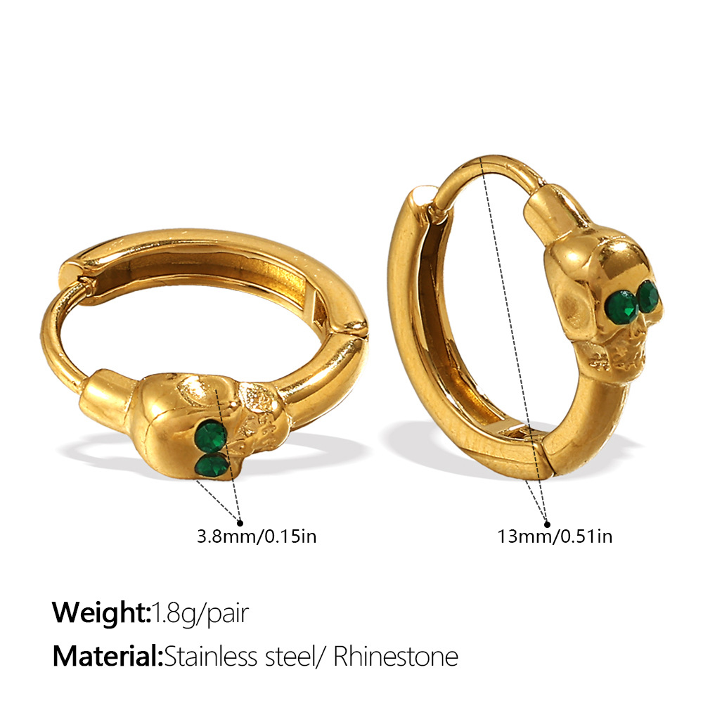 EH1180GNG Green Diamond Gold Small Earrings Picture7