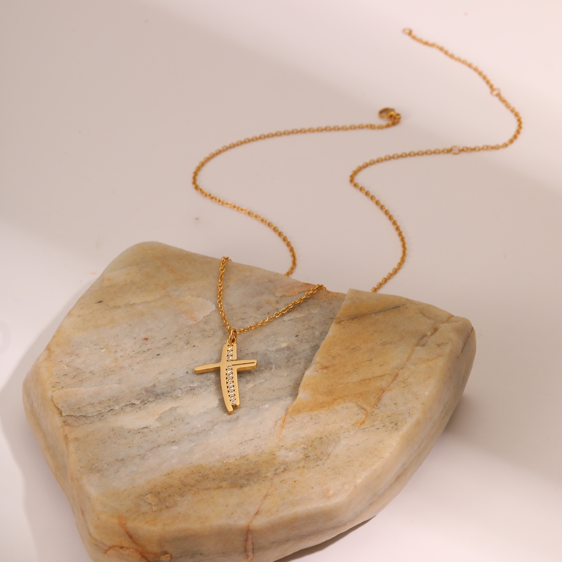 1 Piece Simple Cross Stainless Steel   Women's Pendant Necklaces Picture4