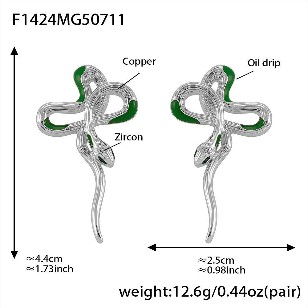 F1424-Steel snake earrings Picture2