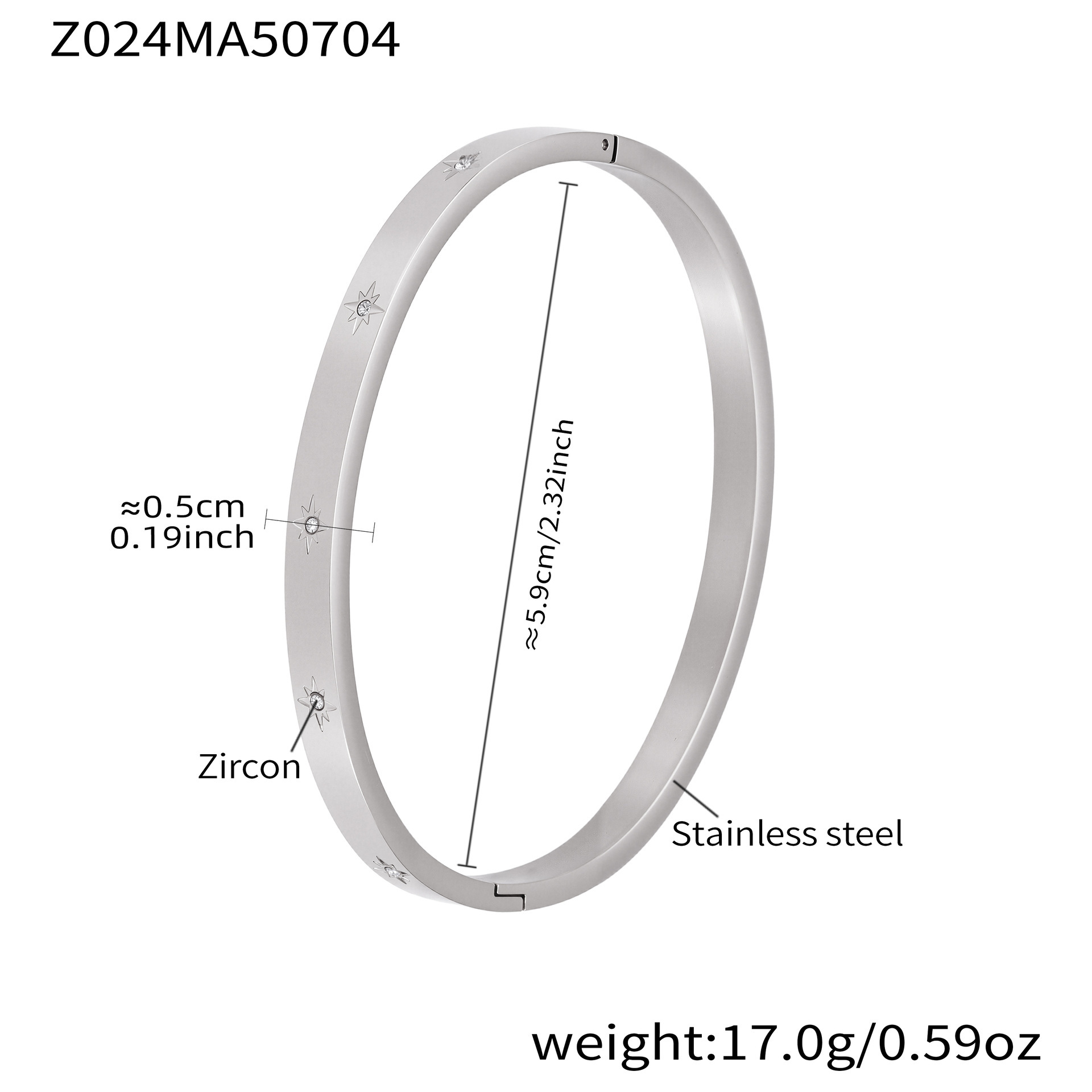 Z024-Steel Color Zircon Bracelet Picture2