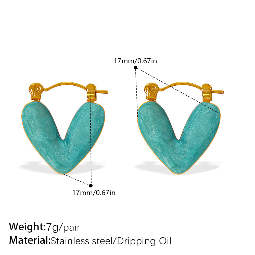 EH62LGG light green enamel earrings 