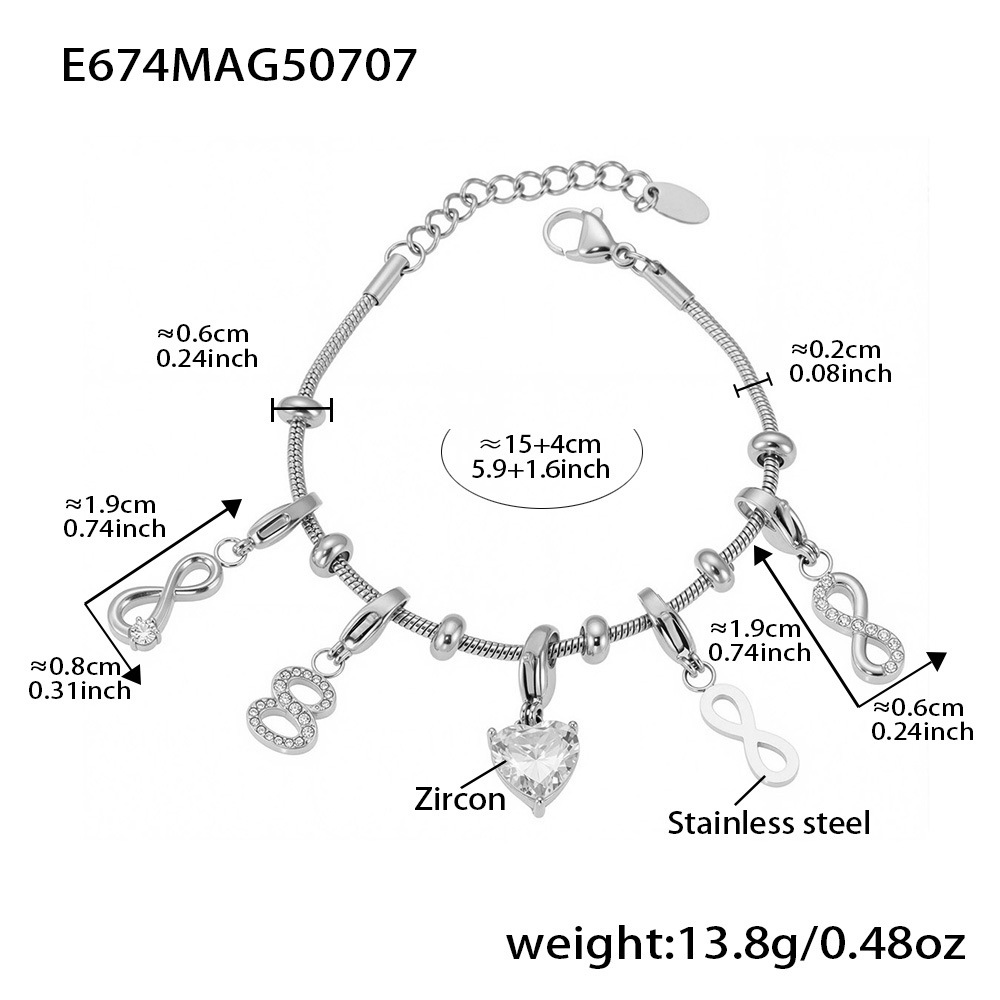 E674-Steel DIY Multi-Accessories Bracelet 15+4cm Picture2