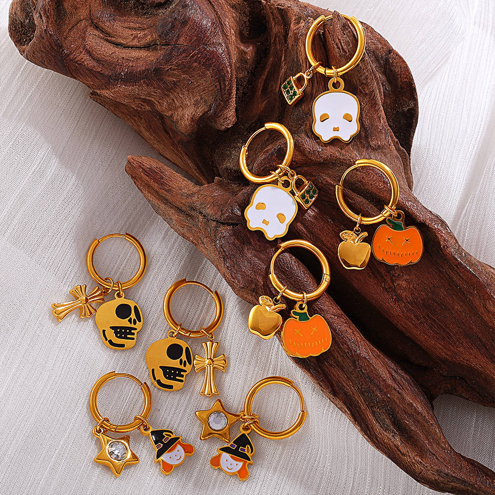 1 Pair Halloween Stainless Steel Drop Earrings h5 Picture3