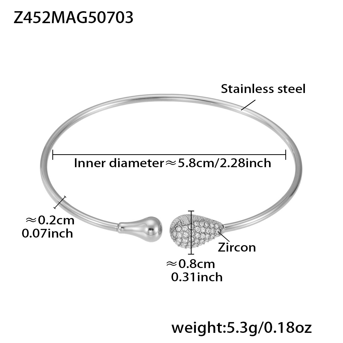 Z452-Steel Color Zircon Bracelet Picture9