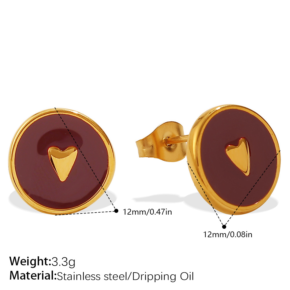EH1186 Rode druppel gouden oorbellen Afbeelding3