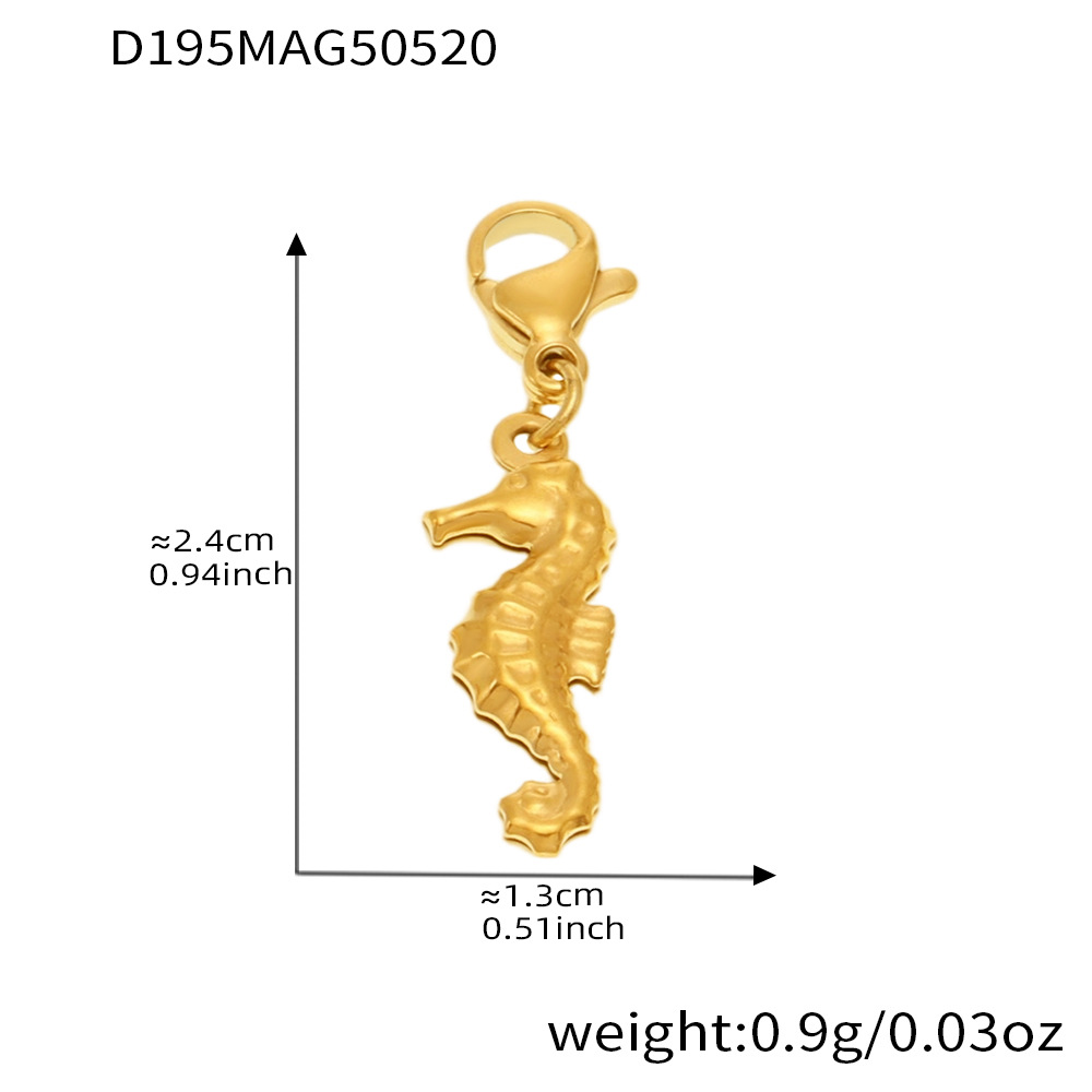 D195-Golden Seahorse Pendant 4pcs Picture7