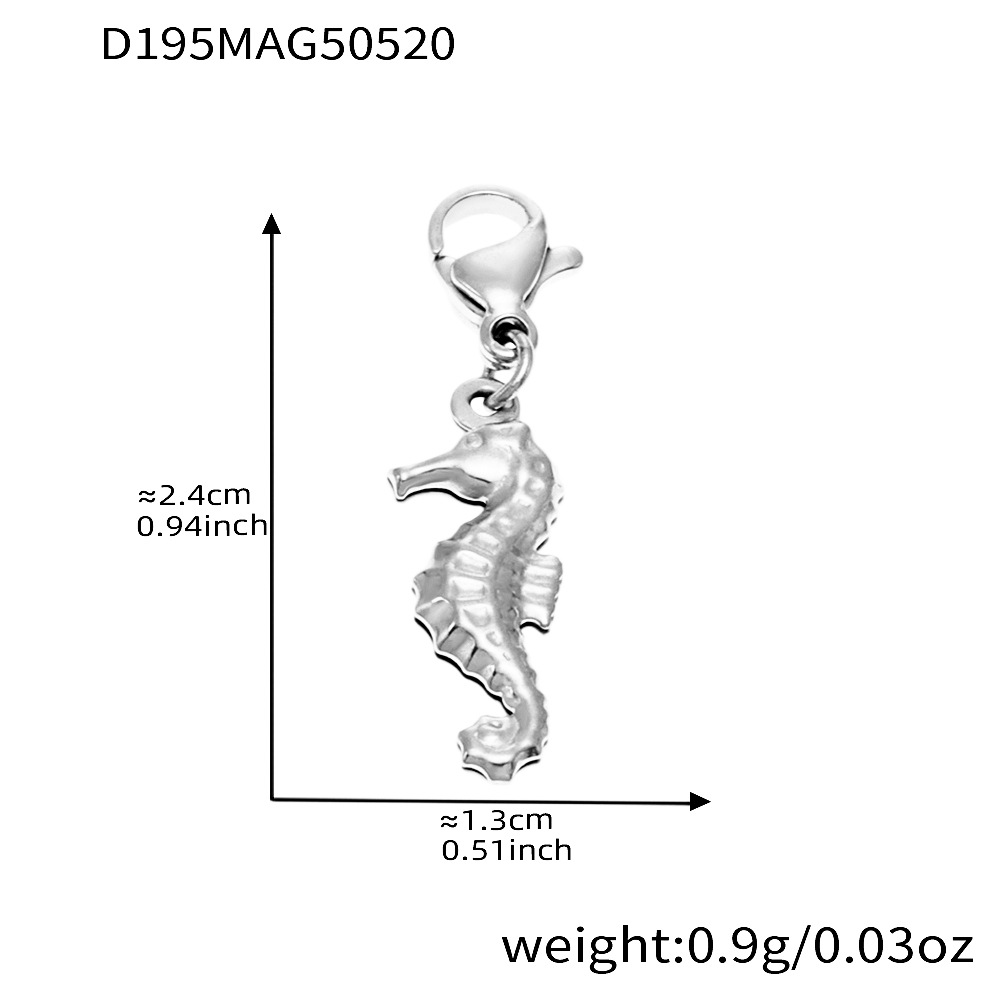 D195-Steel Seahorse Pendant 4pcs Picture8