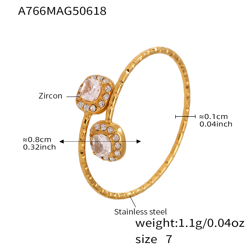 A766-Gold 5A Zircon Cube Ring/No.7 Picture9