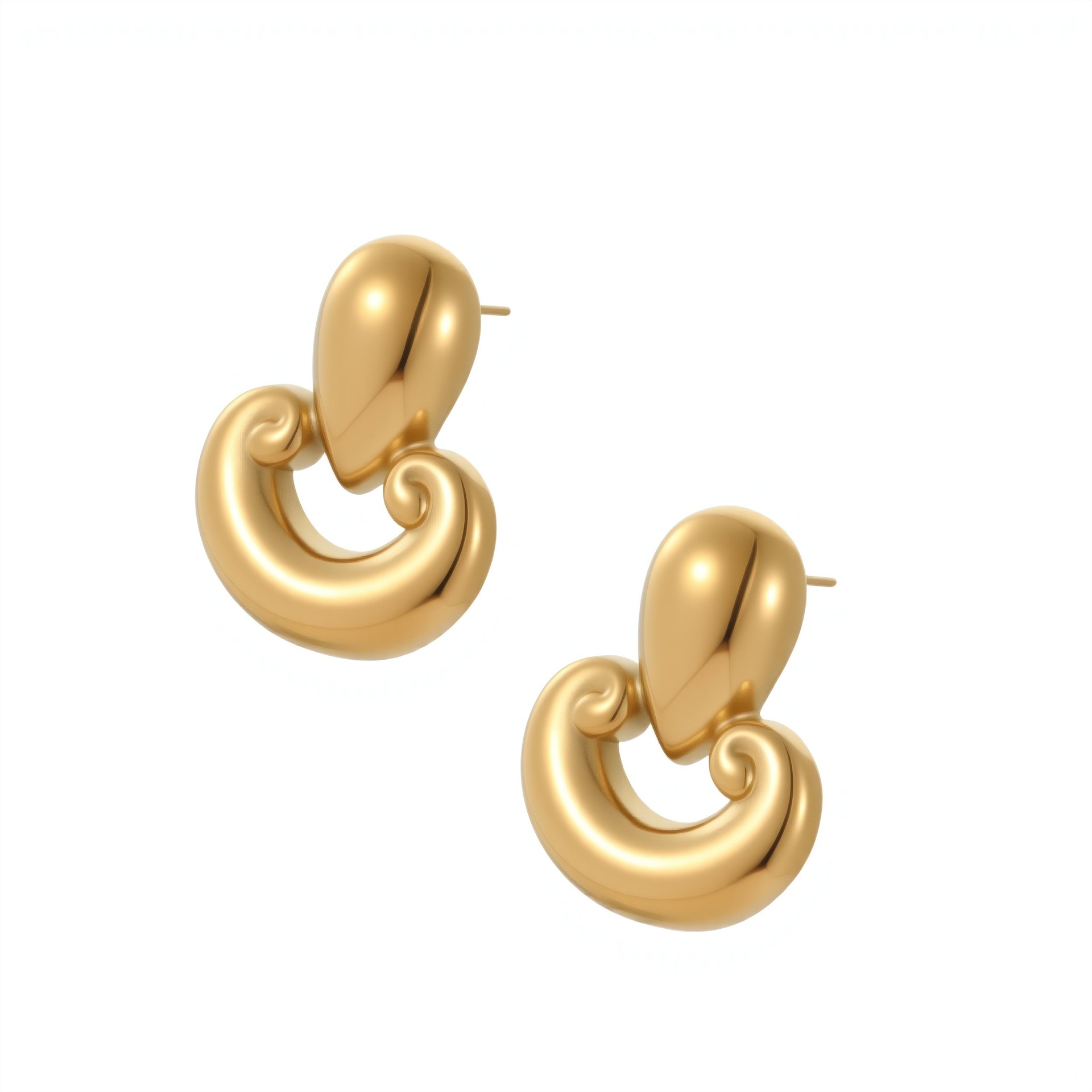 1 Pair Elegant Droplet Mixed Color Stainless Steel Women's Stud Earrings Picture5