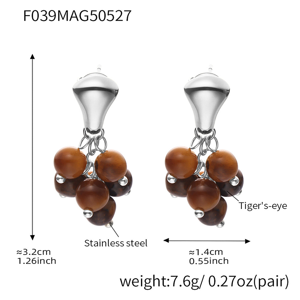 F039-Steel Tiger Eye Earrings Picture7