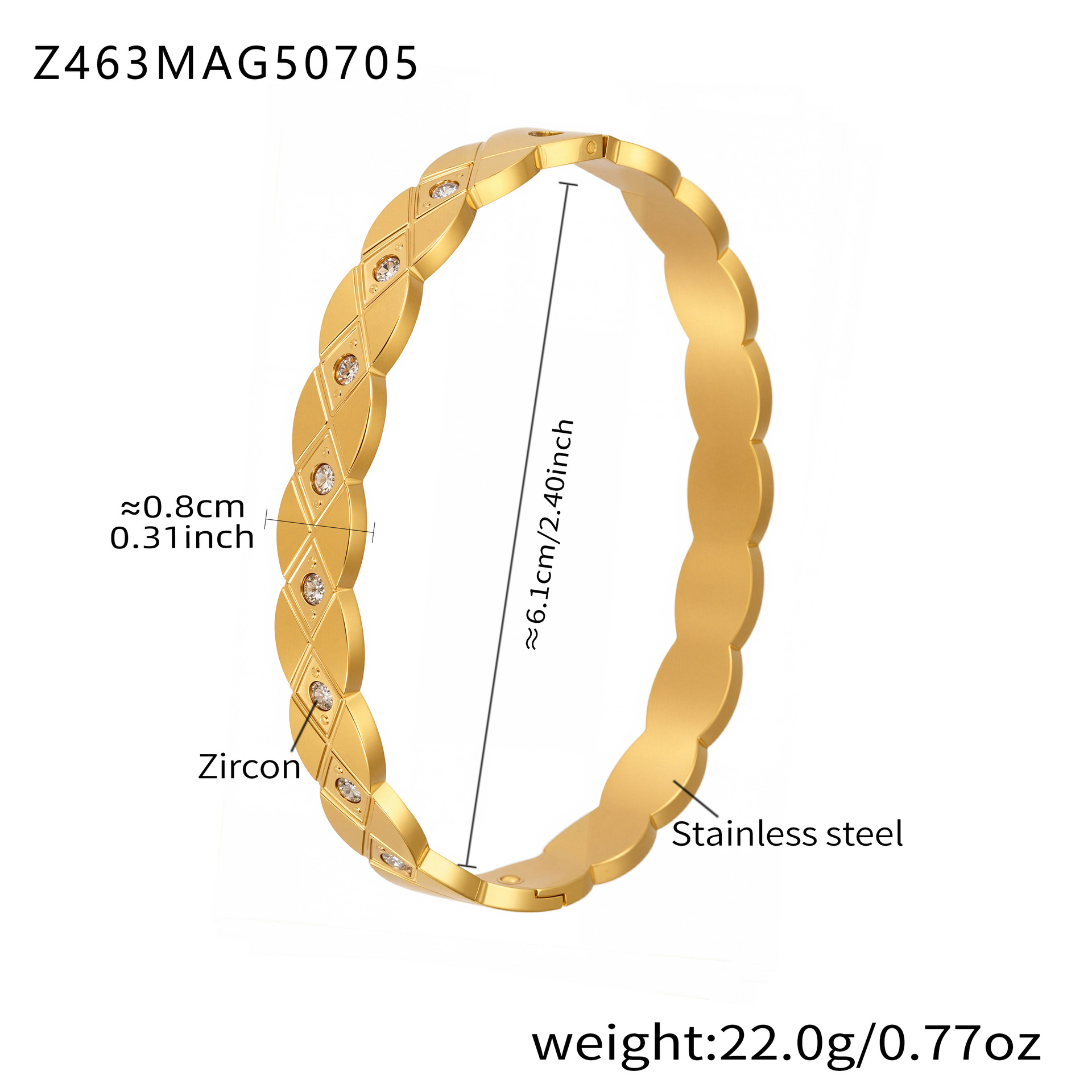 Z463-Gold Zircon Bracelet Picture11