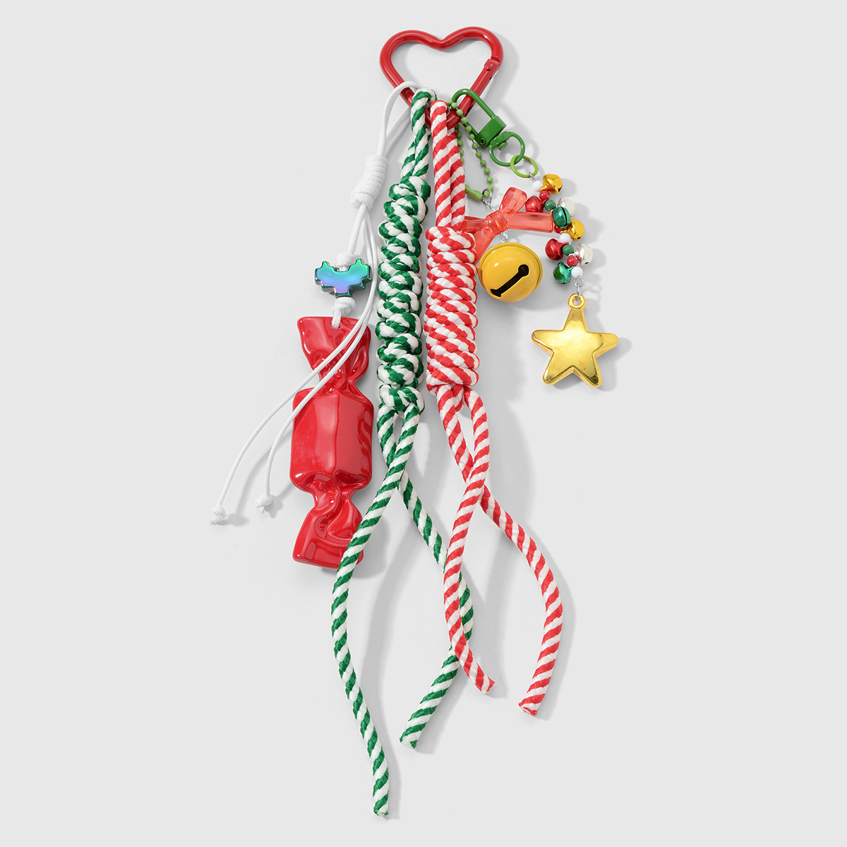 1 Piece Cute Heart Bow Knot Christmas Bag Charm 