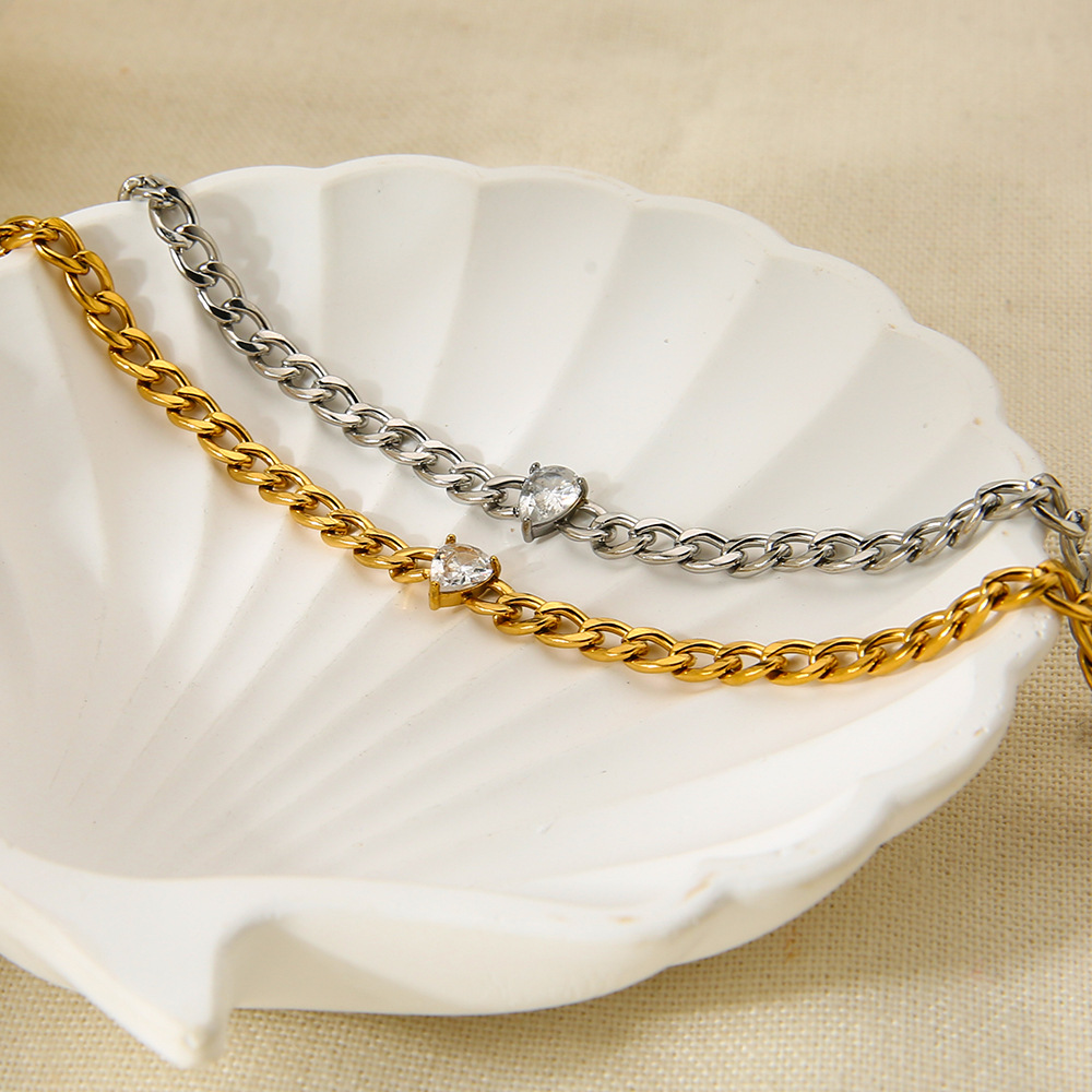 1 Piece Simple Daily Droplet Chain Stainless Steel Chain Bracelets
