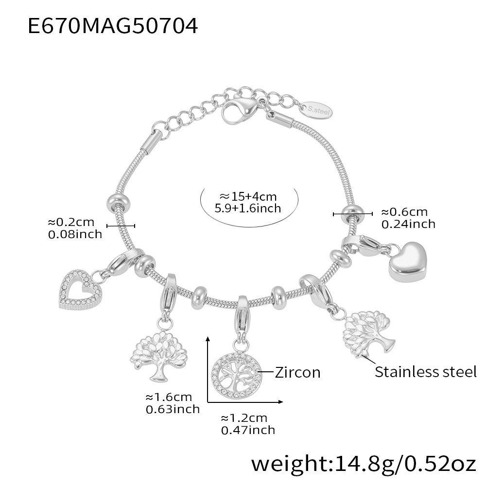 E670-Steel DIY Tree of Life Bracelet 15+4cm Picture20