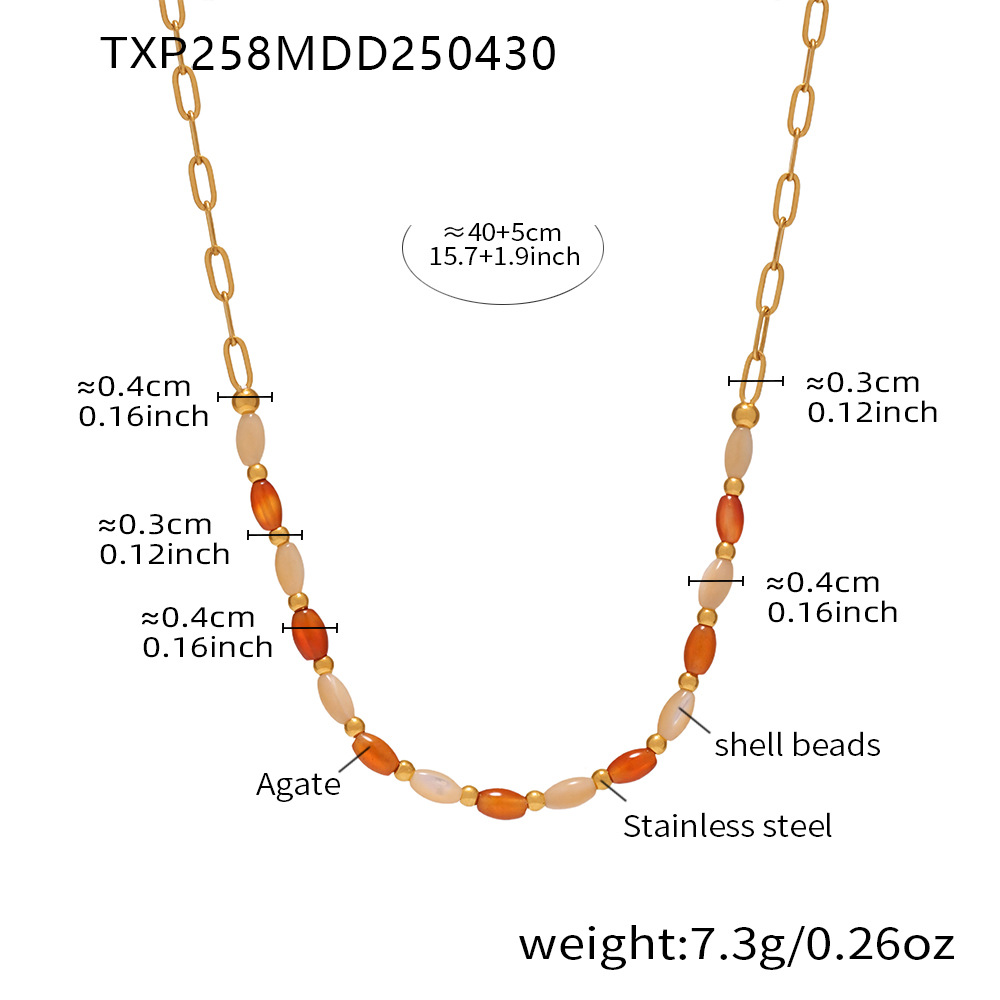 TXP258-Natural stone necklace 40+5cm 