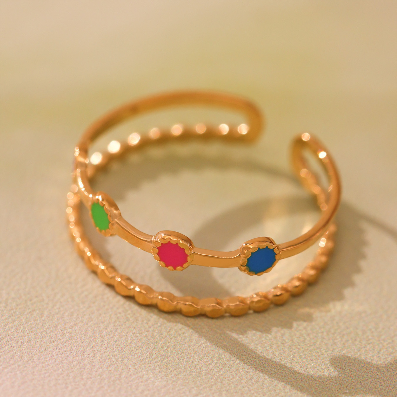 1 Piece Delicate Devil's Eye Stainless Steel Gold Color Women's Bracelets Sets h5 Picture7